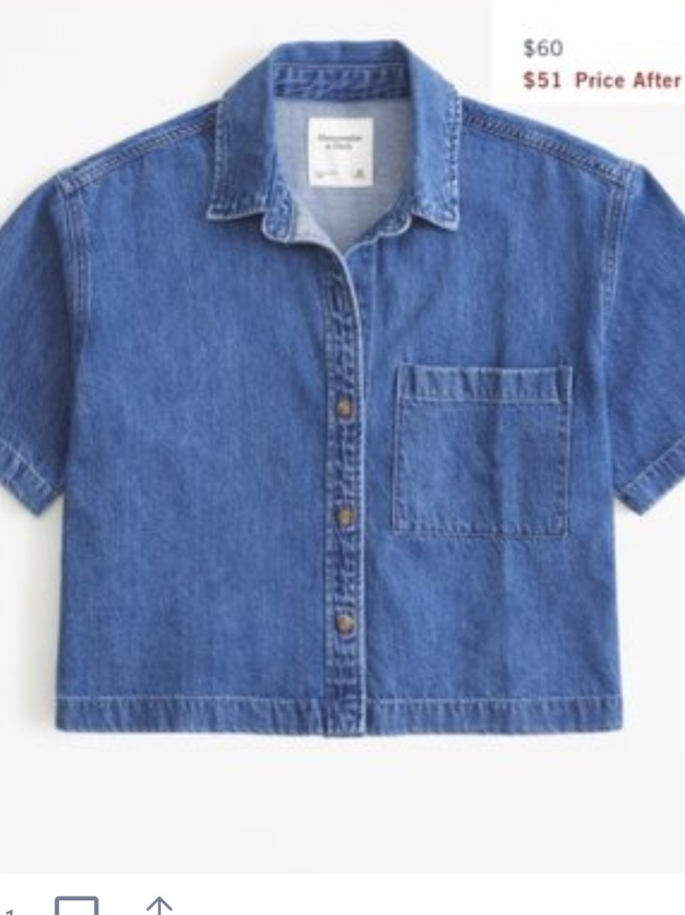 Denim Button-Front Womans Shirt - Blue